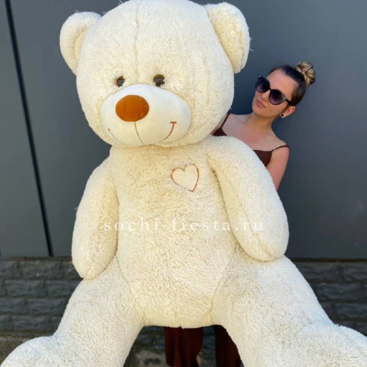 Белый плюшевый мишка большой в Рязани