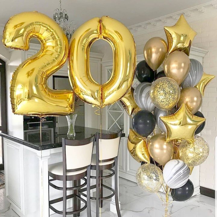 Фольгированный шар Золотая Цифра в Рязани