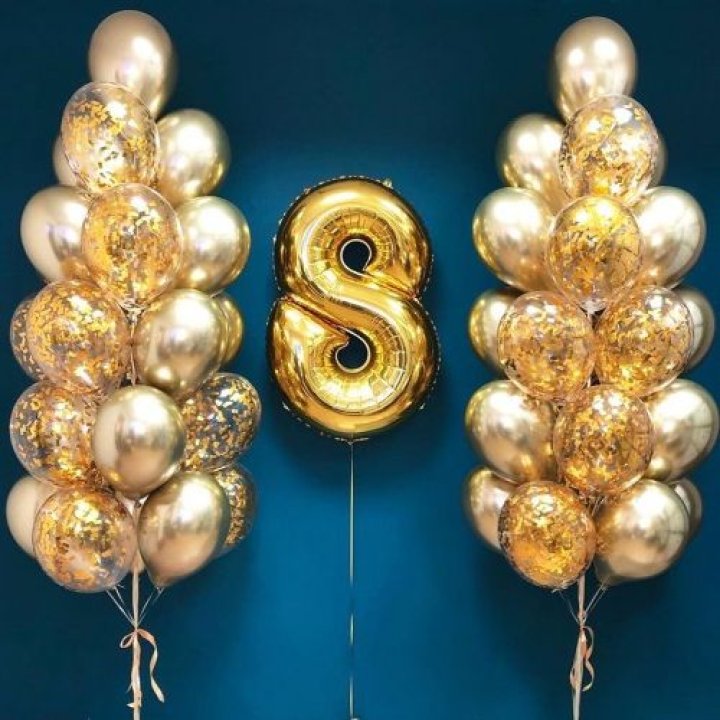 Цифра с фонтанами шаров  в Рязани