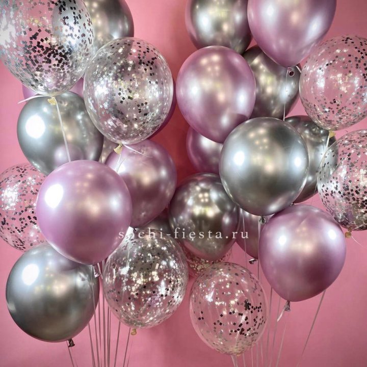 Фонтан шаров "Сильвер пинк" в Рязани