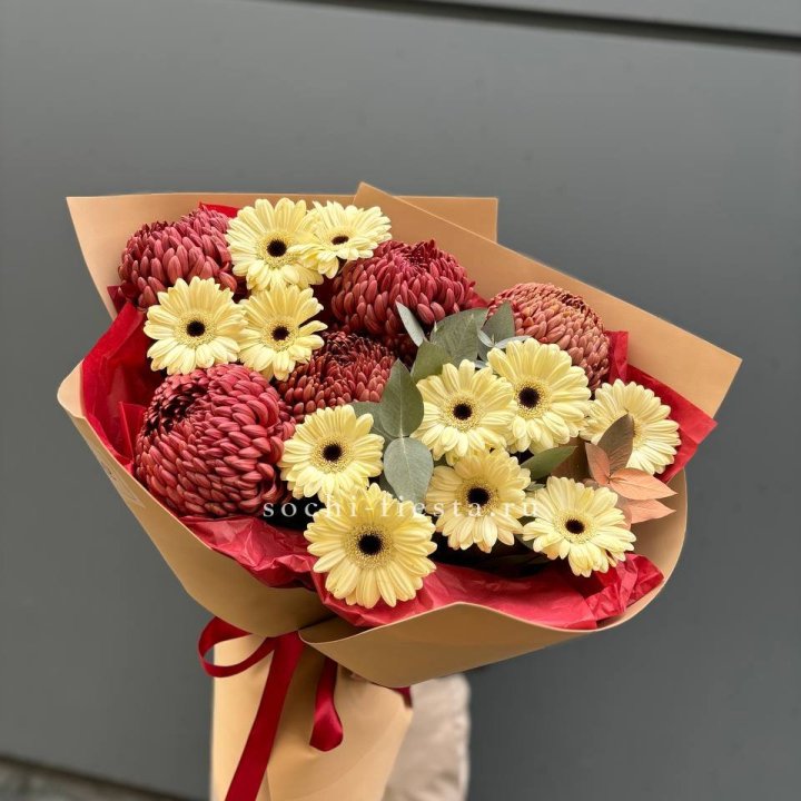 Букет гербер и хризантем Бигуди в Рязани