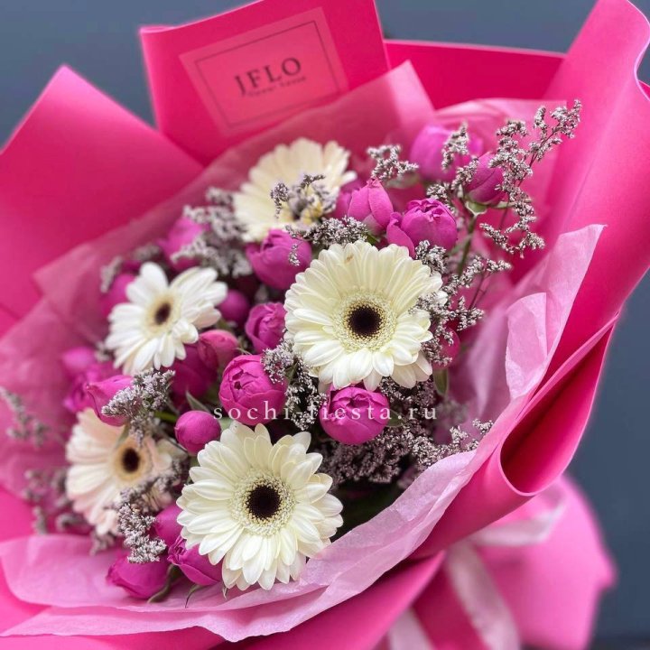 Букет гербер и мисти бабблс  в Рязани