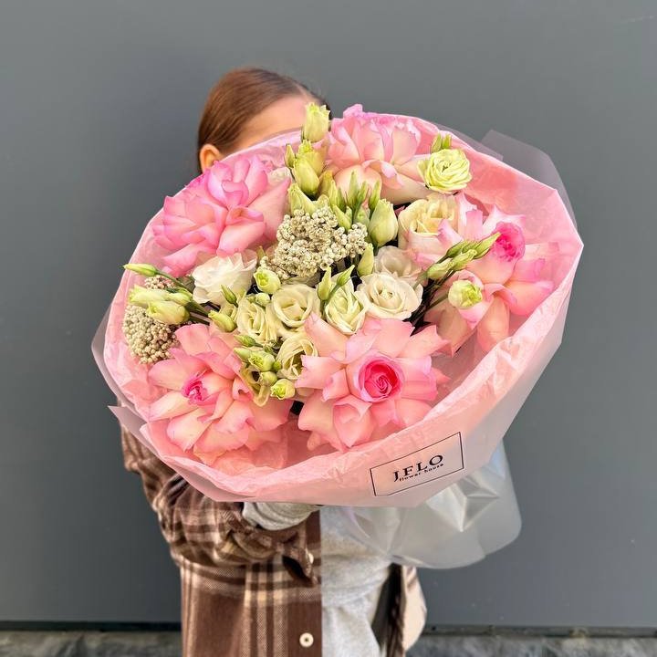 Букет "Розы с эустомой" в Рязани