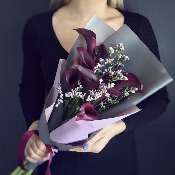 Букет фиолетовых калл в Рязани