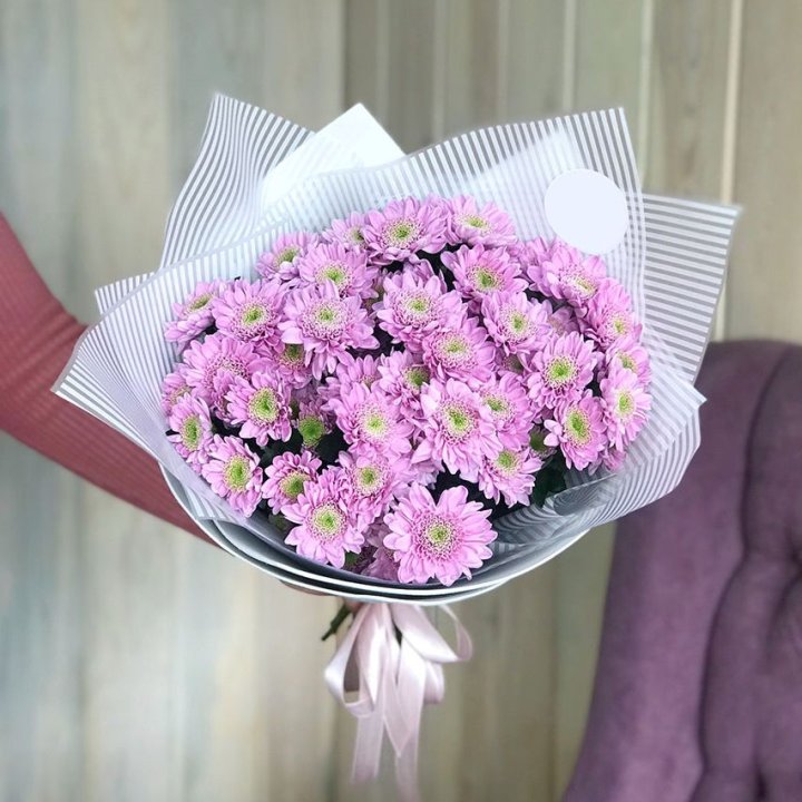 Букет розовых хризантем в Рязани