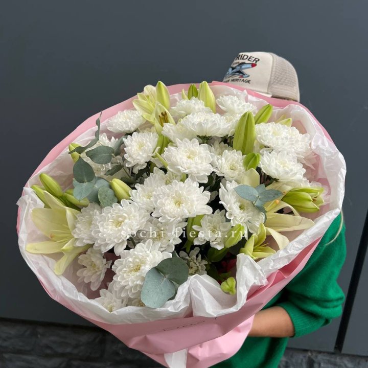  Букет  хризантемы и лилии в Рязани