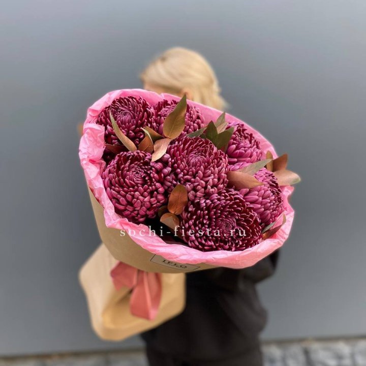 7 Хризантем Бигуди в золоте в Рязани