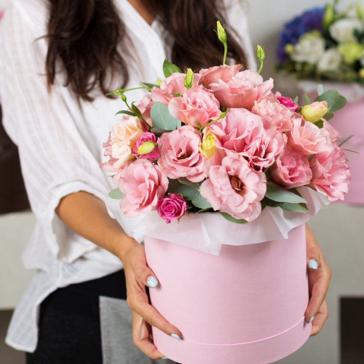 Эустома в шляпной коробке в Рязани