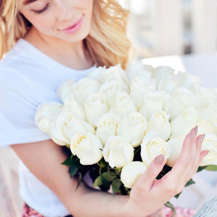 Букет высоких роз "Облака" в Рязани