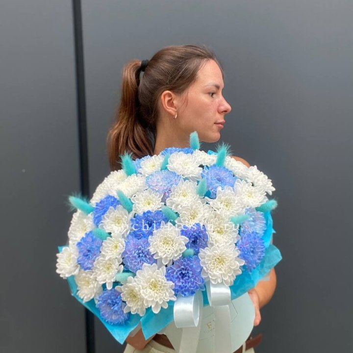  Коробочка  хризантем и лагуруса в Рязани