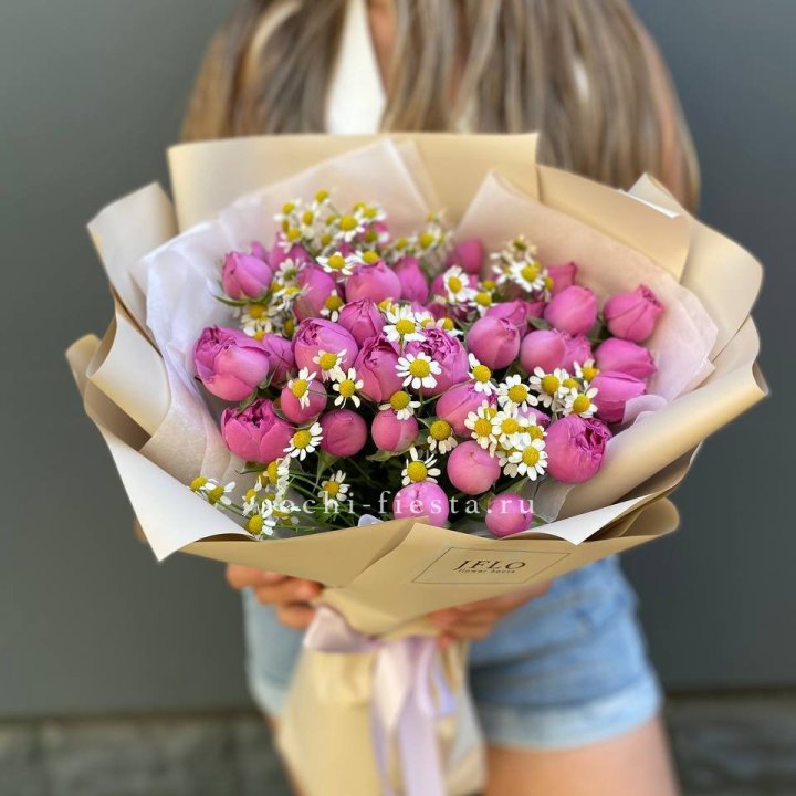 Дуобукет мисти с ромашками  в Рязани