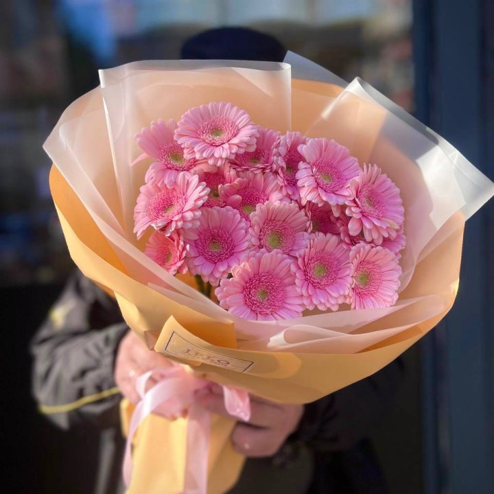 17 розовых гербер  в Рязани