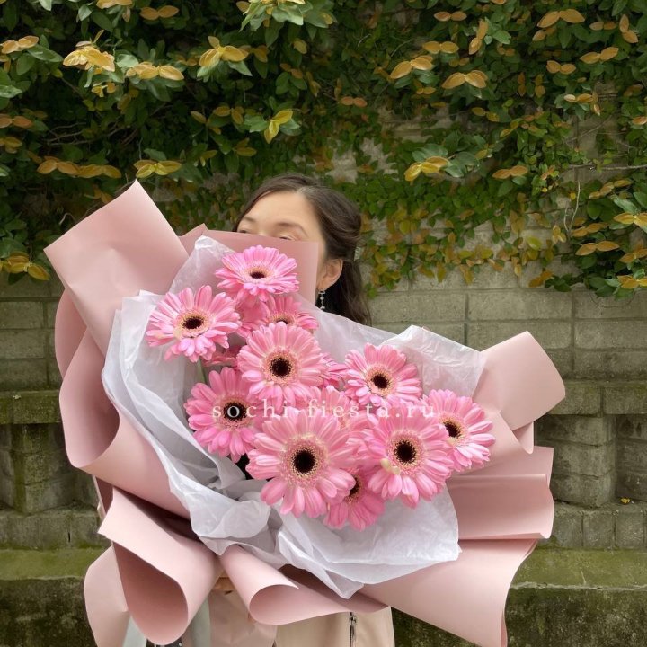 13 розовых гербер в Рязани