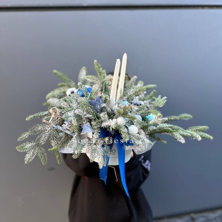 Новогодняя композиция в коробке  в Рязани