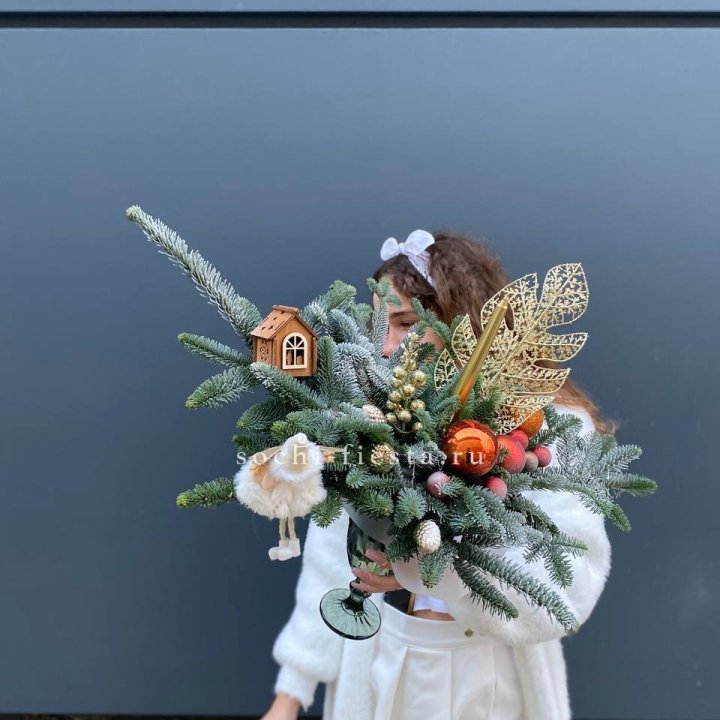 Композиция в бокале огненная  в Рязани