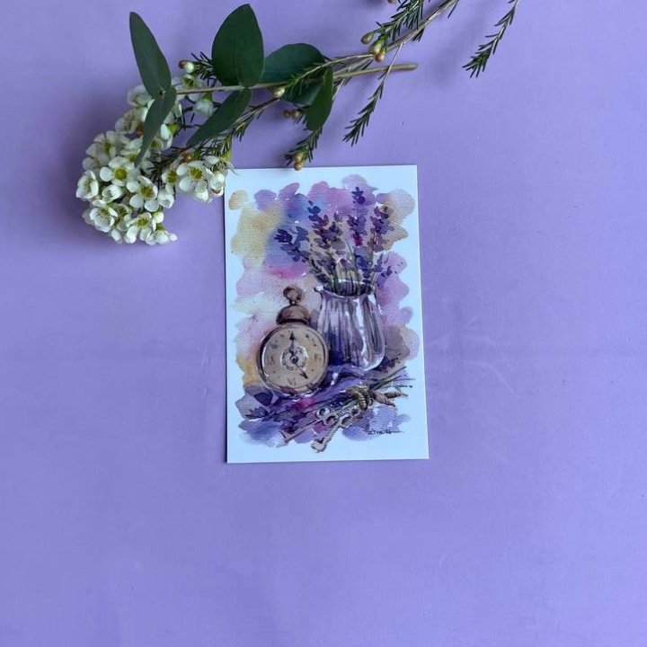 Открытка к букету "Часы" в Рязани