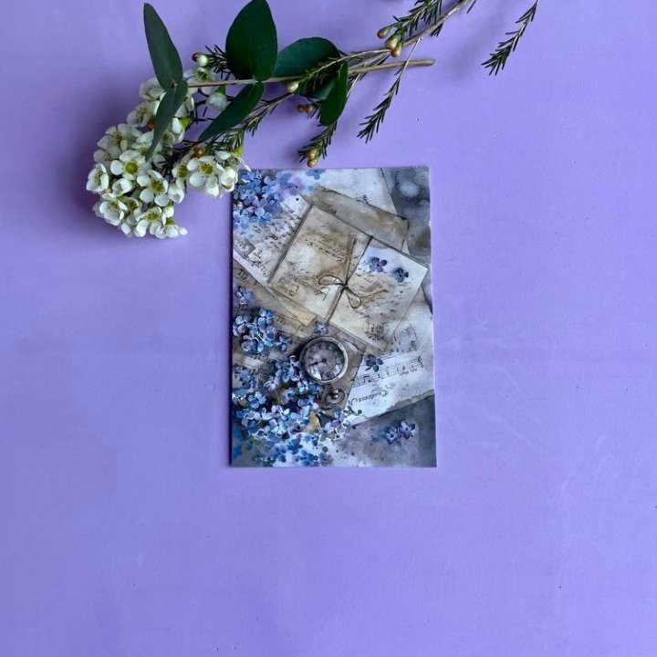 Открытка к букету "Время" в Рязани