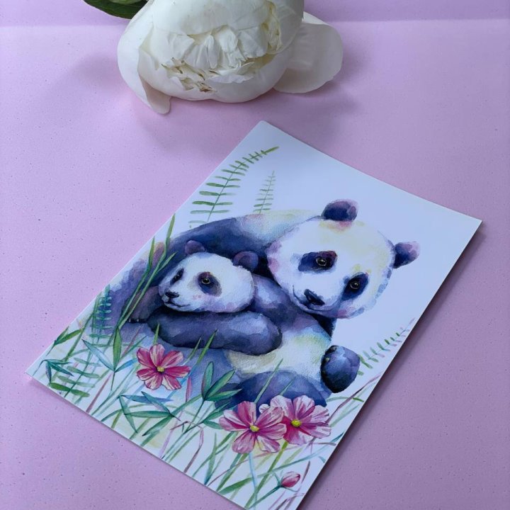 Открытка к букету "Объятие Панды" в Рязани