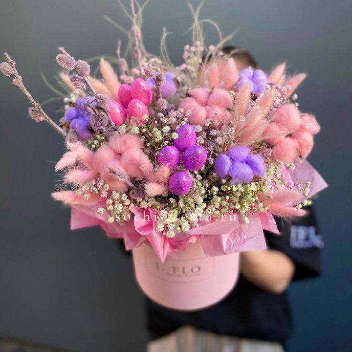 Сухоцветы в коробке  в Рязани