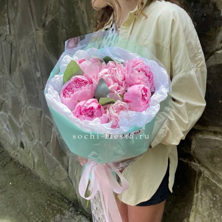 7 зефирных пионов в фоамиране в Рязани