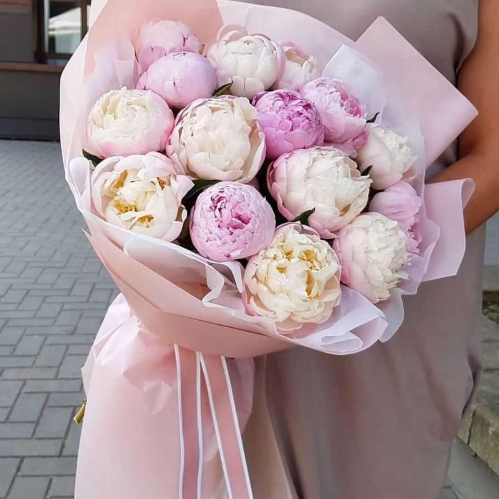 Букет пионов "Маршмелоу" в Рязани