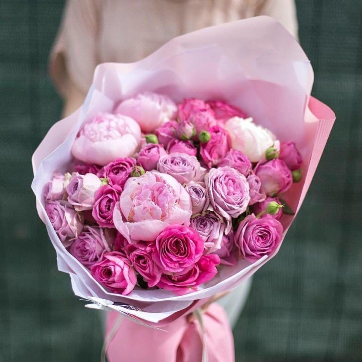 Букет с пионами "Леси" в Рязани