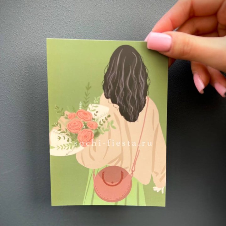 Открытка к букету "Потрясающая девушка" в Рязани