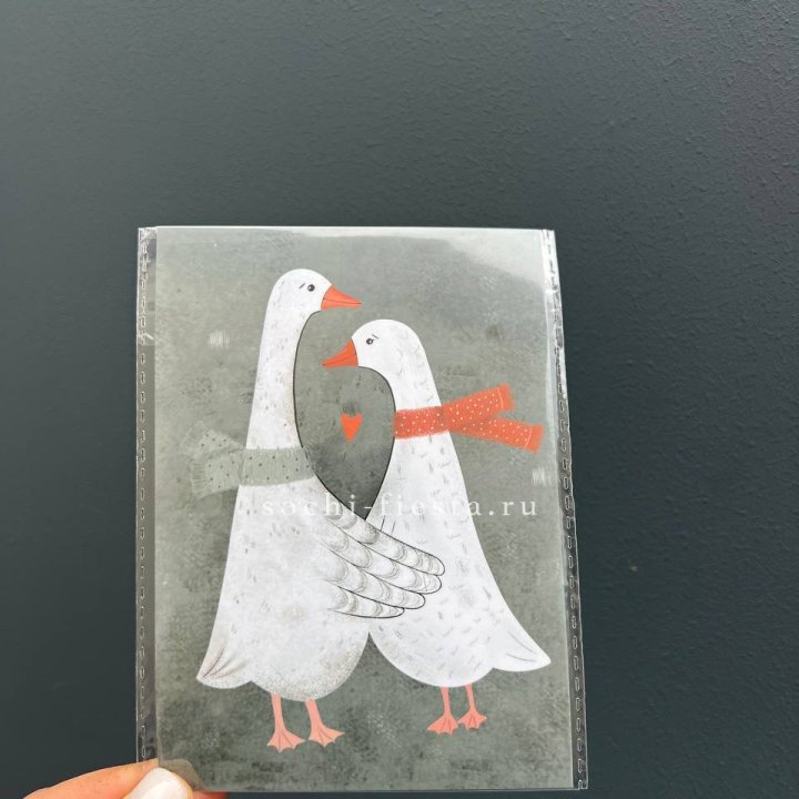 Открытка к букету "Гуси” в Рязани