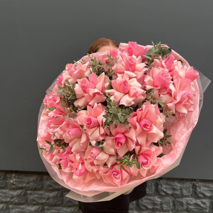  25 розовых французских роз в Рязани