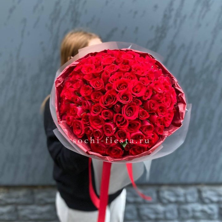 101  красная кенийская роза  в Рязани