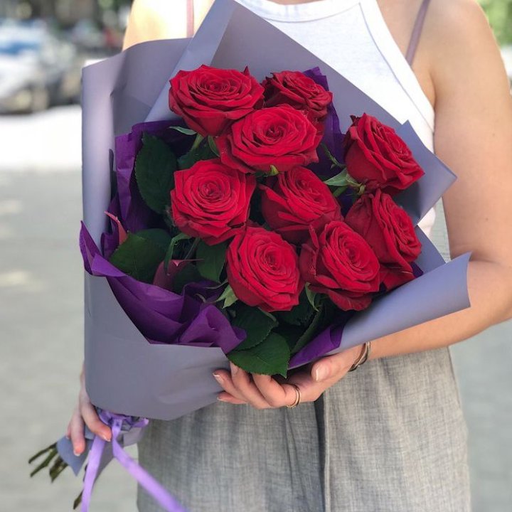 9  красных роз №1 в Рязани
