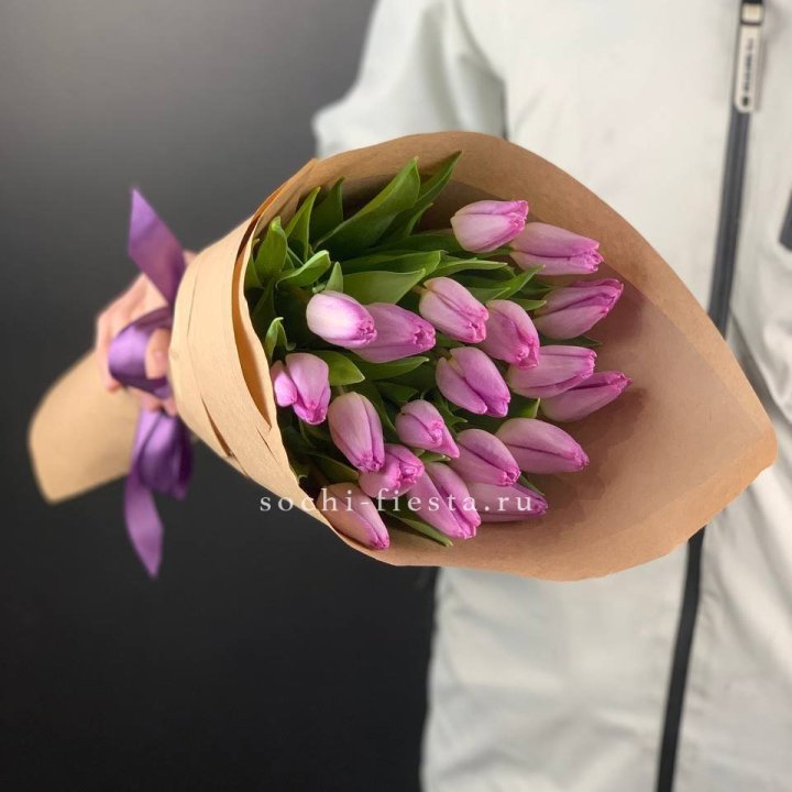 19 розовых  тюльпанов в Рязани
