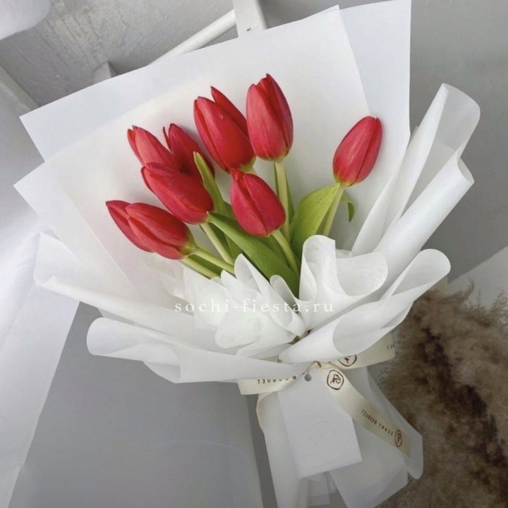 Букет красных тюльпанов в Рязани