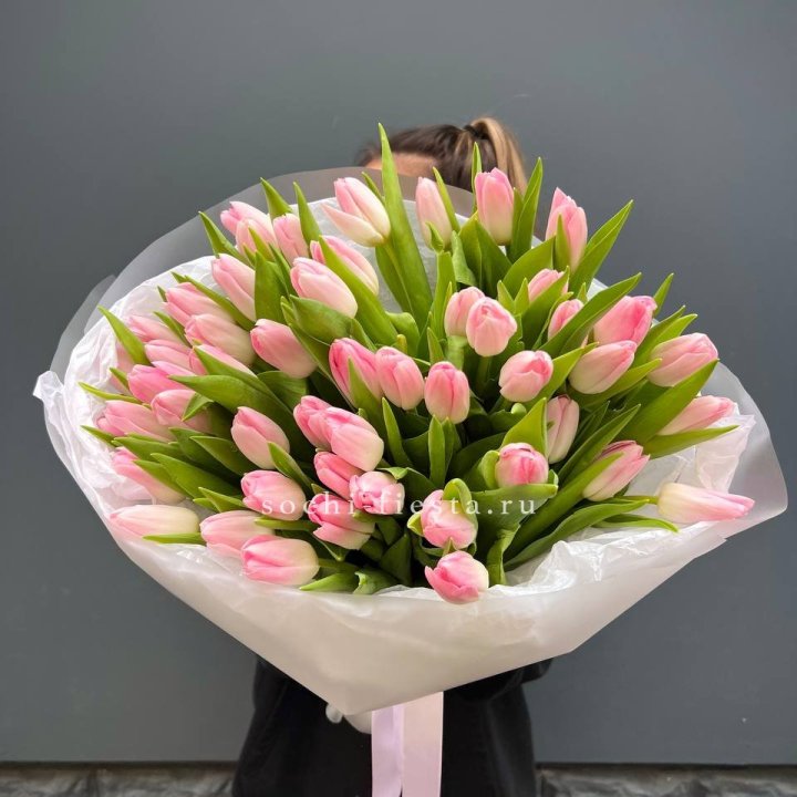 Букет тюльпанов нежно-розовых в Рязани