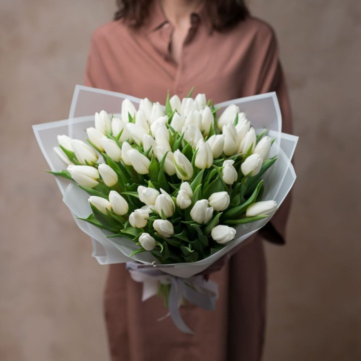 51 белый тюльпан в Рязани