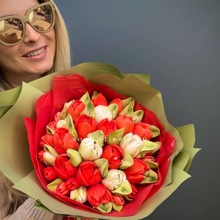 Зефирный букет из тюльпанов в Рязани